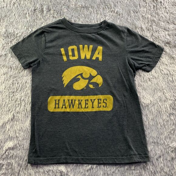 Iowa Hawkeyes Shirt Youth Small Gray Yellow Short Sleeve Heathered Tee College - Picture 2 of 7
